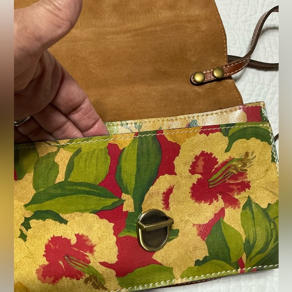 EUC Patricia Nash Leather Spring Lily Crossbody Bag - Picture 4 of 16